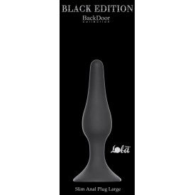 Чёрная анальная пробка Slim Anal Plug Large - 12,5 см.