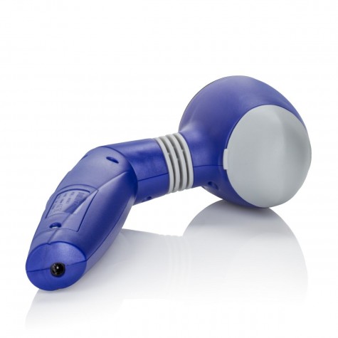 Синий вибромассажёр с 3 сменными насадками Infrared Rechargeable Massager